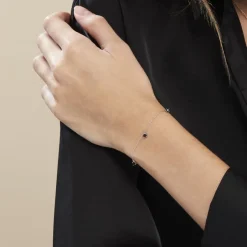 Histoire d'Or Bracelet Callias Argent Blanc Oxyde De Zirconium Noir