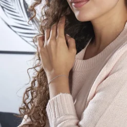 Bracelet Capucin Or Blanc Maille Marine Plate-Histoire d'Or Online