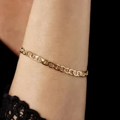 Bracelet Capucin Or Jaune Maille Marine Plate-Histoire d'Or Online