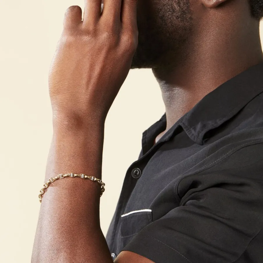 Histoire d'Or Bracelet Carlo Maille Marine Ronde