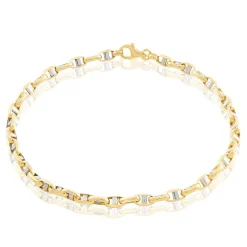 Histoire d'Or Bracelet Carlo Or Bicolore Maille Marine Ronde