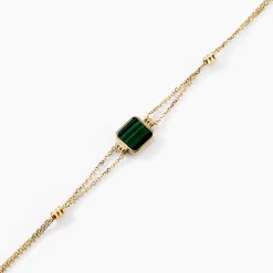 Bracelet Caron Or Jaune Malachite-Histoire d'Or New