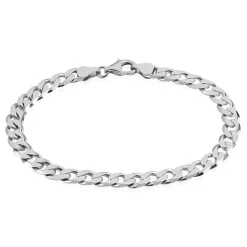 Histoire d'Or Bracelet Casper Maille Gourmette Argent Blanc