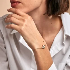 Histoire d'Or Bracelet Cassian Plaque Or Doré Nacre Oxyde De Zirconium