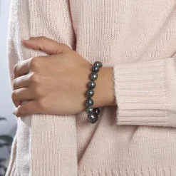 Histoire d'Or Bracelet Cerclee Or Jaune Perle De Culture De Tahiti