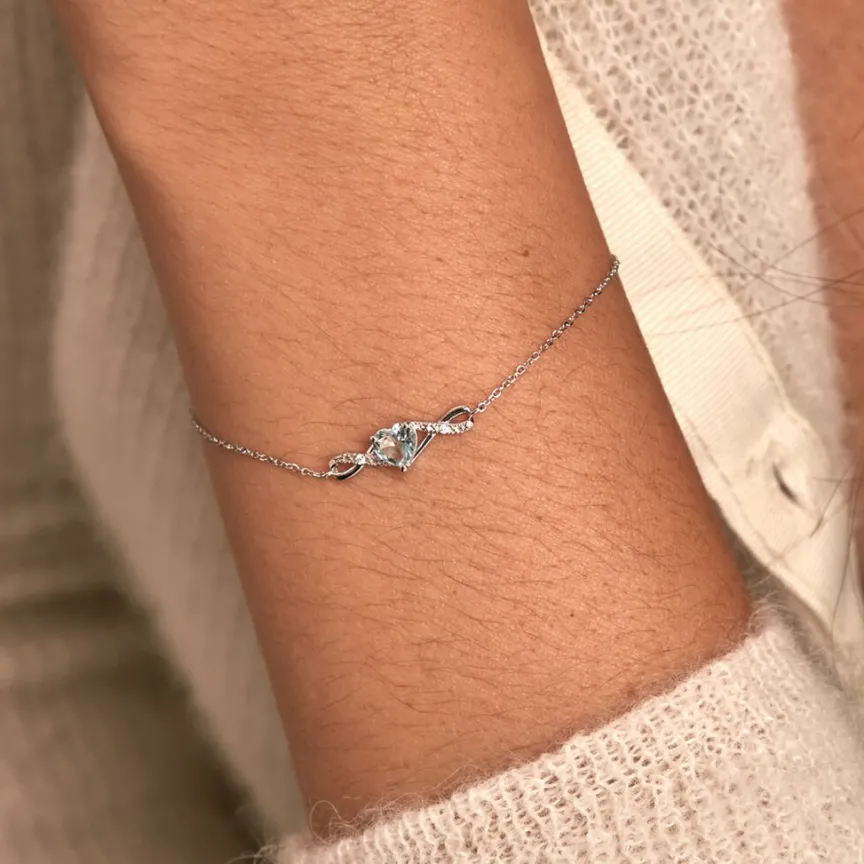 Bracelet Clothilde Or Blanc Topaze Oxyde De Zirconium-Histoire d'Or Clearance