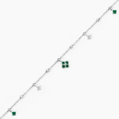 Bracelet Clova Argent Blanc Oxyde De Zirconium Pierre De Synthese-Histoire d'Or Best