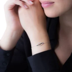 Histoire d'Or Bracelet Courbes Or Blanc Diamant