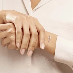 Histoire d'Or Bracelet Courbes Or Blanc Diamant