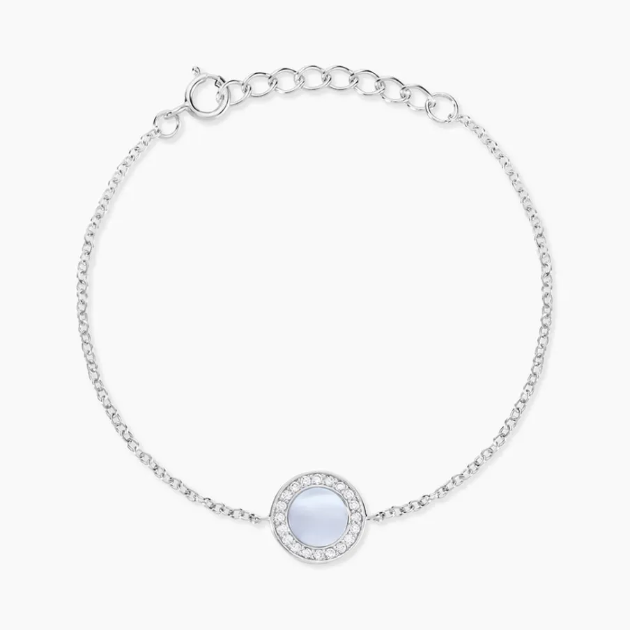 Histoire d'Or Bracelet Court Argent Blanc Nawala Oxyde De Zirconium