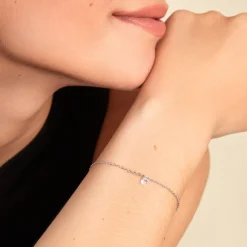 Histoire d'Or Bracelet Court Argent Blanc Constantin Oxyde De Zirconium