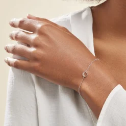 Histoire d'Or Bracelet Court Argent Blanc Vivence Oxyde De Zirconium