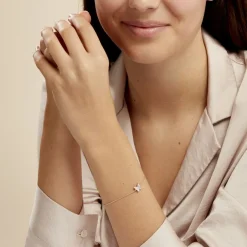 Histoire d'Or Bracelet Court Argent Rose Anne-lise Oxyde De Zirconium