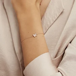 Histoire d'Or Bracelet Court Argent Rose Anne-lise Oxyde De Zirconium