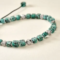 Bracelet Cusco Acier Blanc Turquoise-Histoire d'Or Outlet