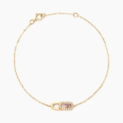 Histoire d'Or Bracelet Deonne Or Jaune Améthyste Oxyde De Zirconium