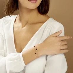 Histoire d'Or Bracelet Diamantine Argent Rose Pierre De Synthese