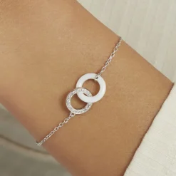 Histoire d'Or Bracelet Dina Argent Blanc Céramique Et Oxyde De Zirconium