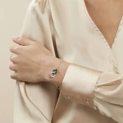 Bracelet Dina Argent Blanc Céramique Et Oxyde De Zirconium-Histoire d'Or Hot