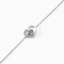 Histoire d'Or Bracelet Eliana Or Blanc Amethyste Et Oxyde De Zirconium