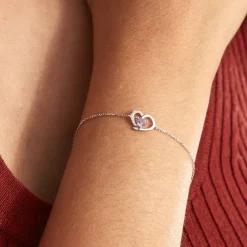 Histoire d'Or Bracelet Eliana Or Blanc Amethyste Et Oxyde De Zirconium