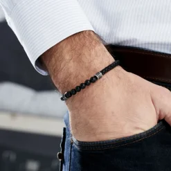 JOURDAN Bracelet Genaelleae Acier Blanc Agate