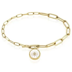 Bracelet Goddess Argent Doré Nacre Oxyde De Zirconium-Histoire d'Or Sale