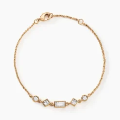 Histoire d'Or Bracelet Gold Chandelier Plaqué Or Doré Oxyde De Zirconium