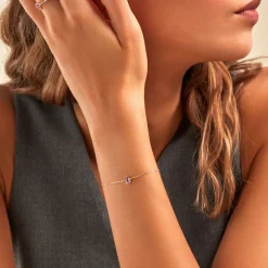 Histoire d'Or Bracelet Goutte Or Jaune Améthyste