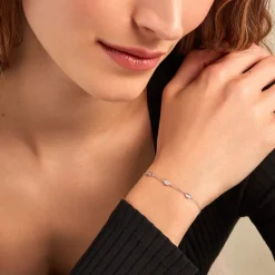 Bracelet Gypsie Argent Blanc Oxyde De Zirconium-Histoire d'Or Outlet