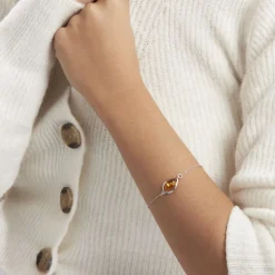 Bracelet Hilda Argent Blanc Ambre-Histoire d'Or Clearance