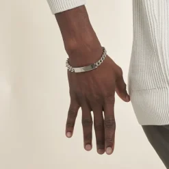 Bracelet Identité Adoline Acier Blanc Diamant-JOURDAN Outlet