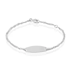 Histoire d'Or Bracelet Identité Ericka Maille Singapour Or Blanc