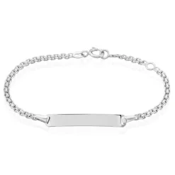 Bracelet Identité Euphenia Maille Bismark Or Blanc-Histoire d'Or Clearance