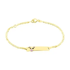 Histoire d'Or Bracelet Identité Euzebia Maille Chemin De Fer Or Jaune