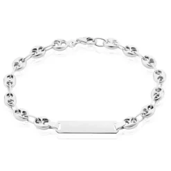 Histoire d'Or Bracelet Identite Argent Blanc Carrus