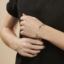 Histoire d'Or Bracelet Identite Argent Blanc Carrus