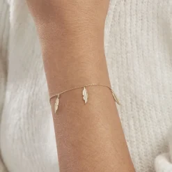 Bracelet Indian Nature Feuilles Or Jaune-Histoire d'Or