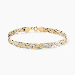 Bracelet Jasmin Tresse Or Bicolore-Histoire d'Or