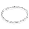 Histoire d'Or Bracelet Jeremi Maille Alternee 1/3 Et Plaquettes Argent Blanc