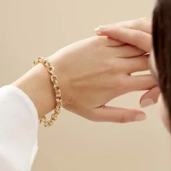 Histoire d'Or Bracelet Joice Maille Alternée Et Godronne