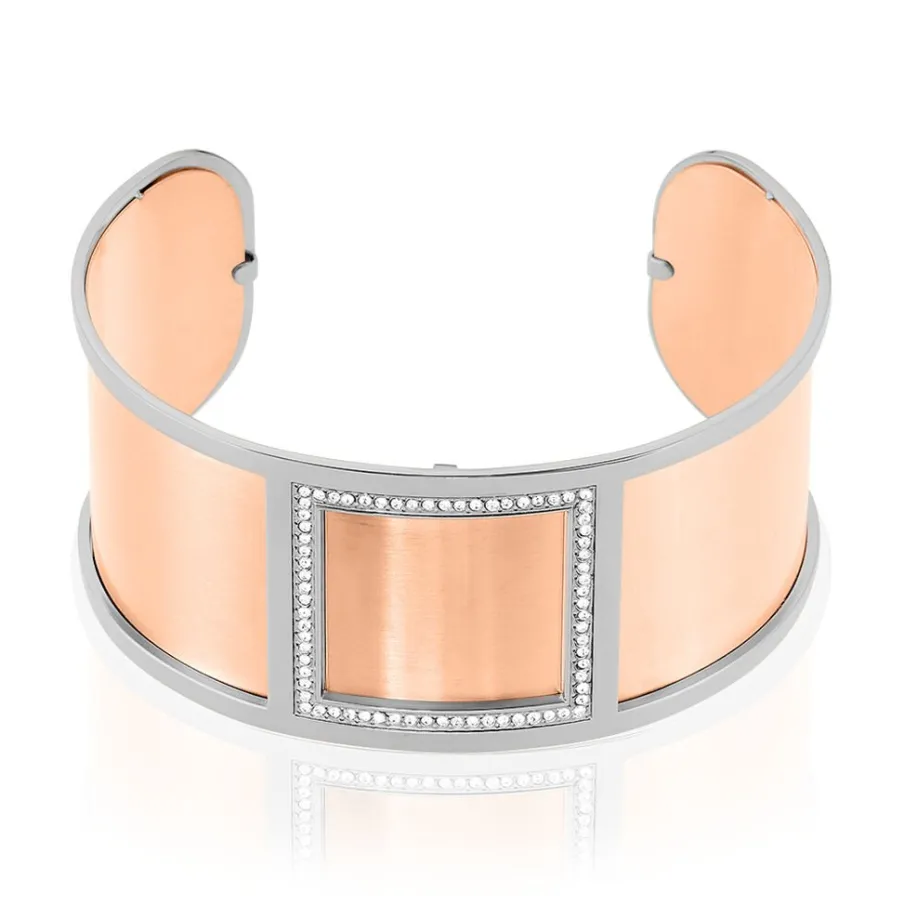 IMAGINE Bracelet Jonc Acier Blanc Strass