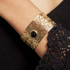 Bracelet Jonc Acier Doré Maurits Agate-Histoire d'Or Clearance