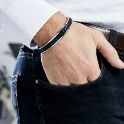 Bracelet Jonc Ahmet Acier Blanc-Histoire d'Or Online