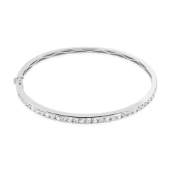 Histoire d'Or Bracelet Jonc Alane Or Blanc Oxyde De Zirconium