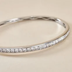 Histoire d'Or Bracelet Jonc Alane Or Blanc Oxyde De Zirconium