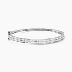 Histoire d'Or Bracelet Jonc Carinne Argent Blanc Oxyde De Zirconium