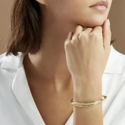 Bracelet Jonc Claudie 3 Fils Entrelaces Or Jaune-Histoire d'Or Best