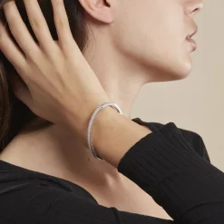 Histoire d'Or Bracelet Jonc Clélya Argent Blanc Oxyde De Zirconium