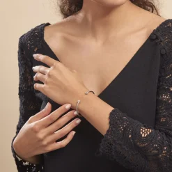 Bracelet Jonc Danae Argent Blanc Oxyde De Zirconium-Histoire d'Or